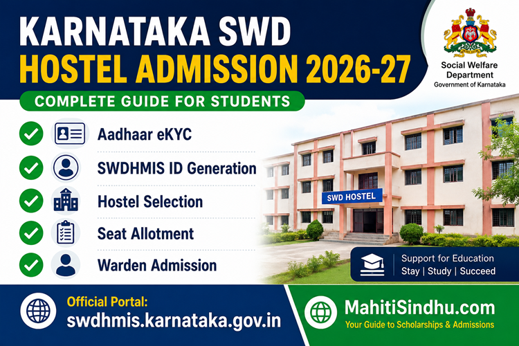 Karnataka SWD Hostel Admission 2026-27: Complete Guide to Registration, SWDHMIS ID, Hostel Selection & Seat Allotment